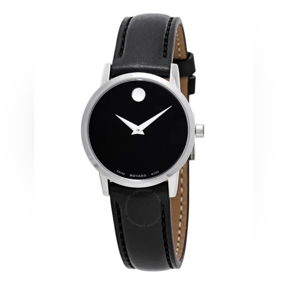 New Movado Women’s Museum Classic Silver Dial Leather Strap Watch 0607317